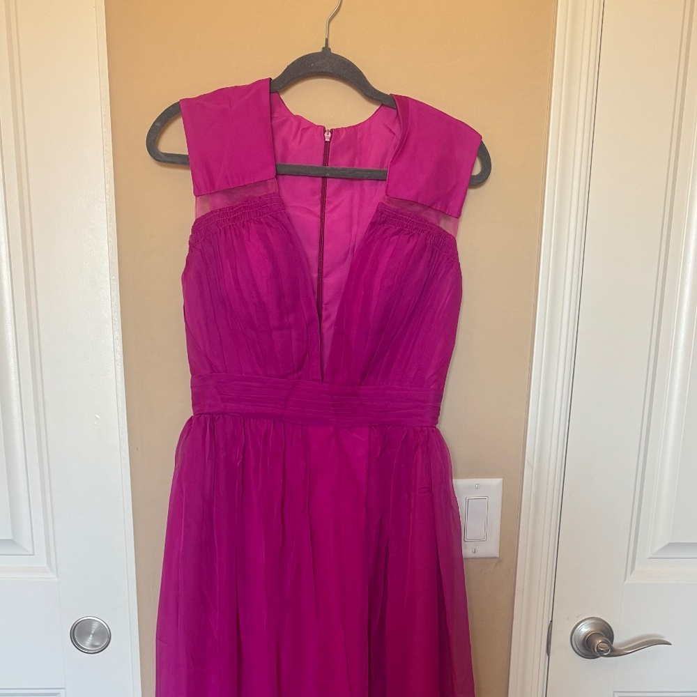 Full length magenta gown